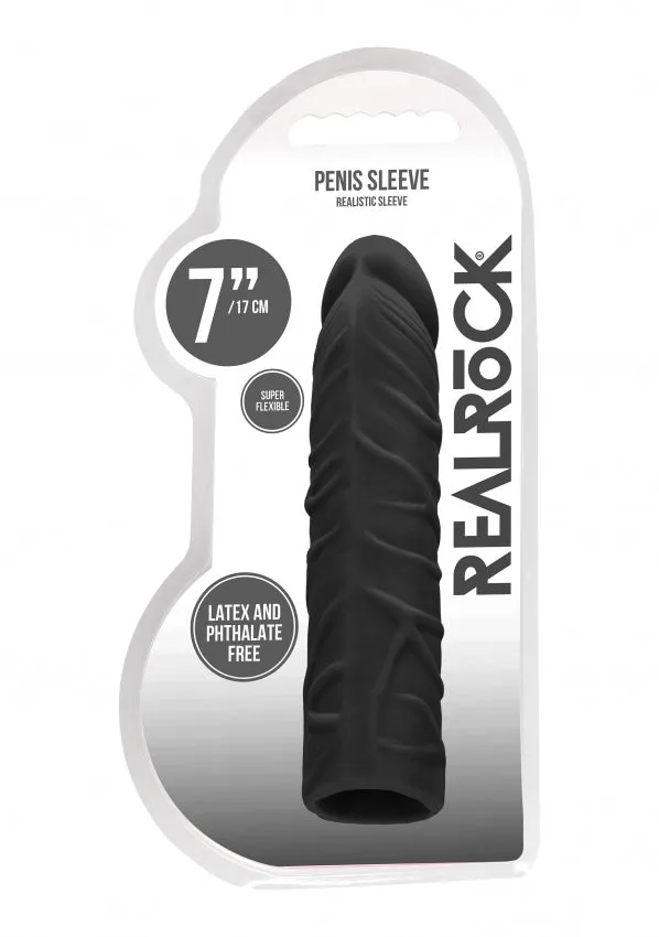 Shots Toys Male Sex Toys Realrock Penis Sleeve 7 Black