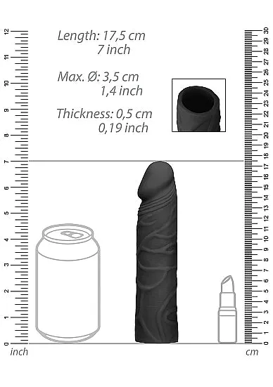 Shots Toys Male Sex Toys Realrock Penis Sleeve 7 Black