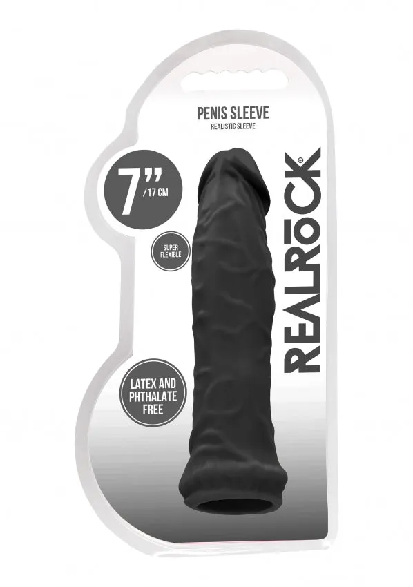 Shots Toys Realrock Penis Sleeve 6 Black Male Sex Toys