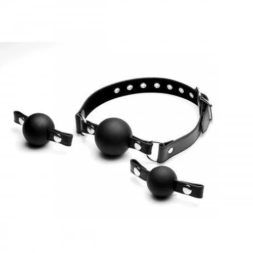 Strict Interchangeable Silicone Ball Gag Set Black STRICT Anal