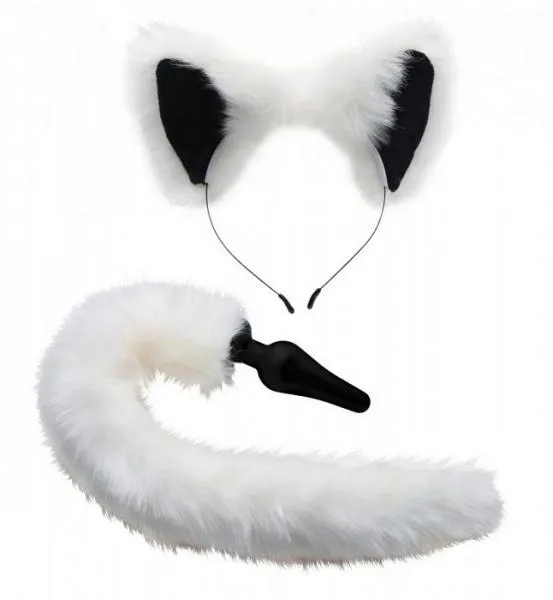 Tailz Anal Tailz White Fox Tail Anal Plug And Ears Set