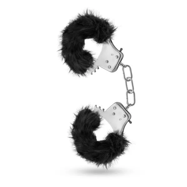 Temptasia Plush Fur Cuffs Black Handcuffs Temptasia Anal