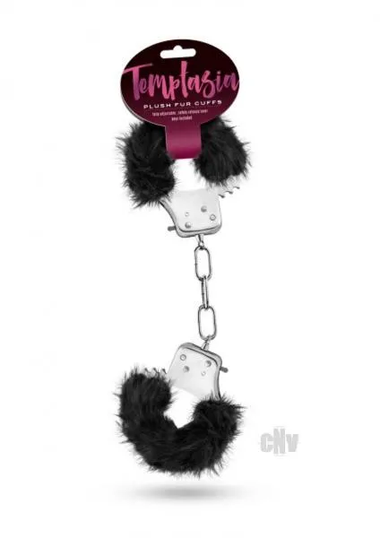 Temptasia Plush Fur Cuffs Black Handcuffs Temptasia Anal