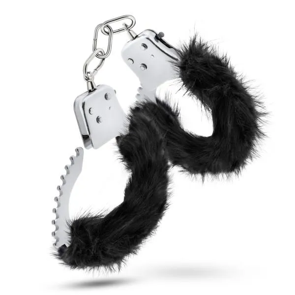 Temptasia Plush Fur Cuffs Black Handcuffs Temptasia Anal