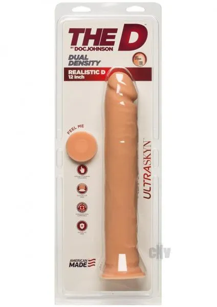 The D Realistic D 12 Inches Ultraskyn Beige Dildo Doc Johnson Dildos