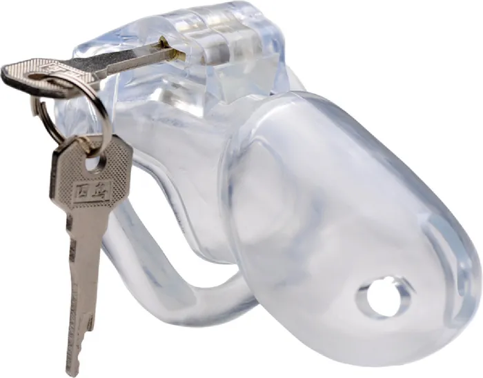 The Master Series Clear Captor Chastity Cage Clear XR Brands Male Sex Toys