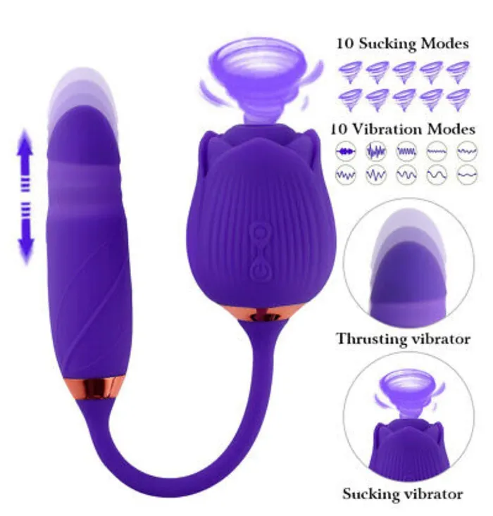 Thrusting Rose Dildo The Pleasure Shop Vibrators