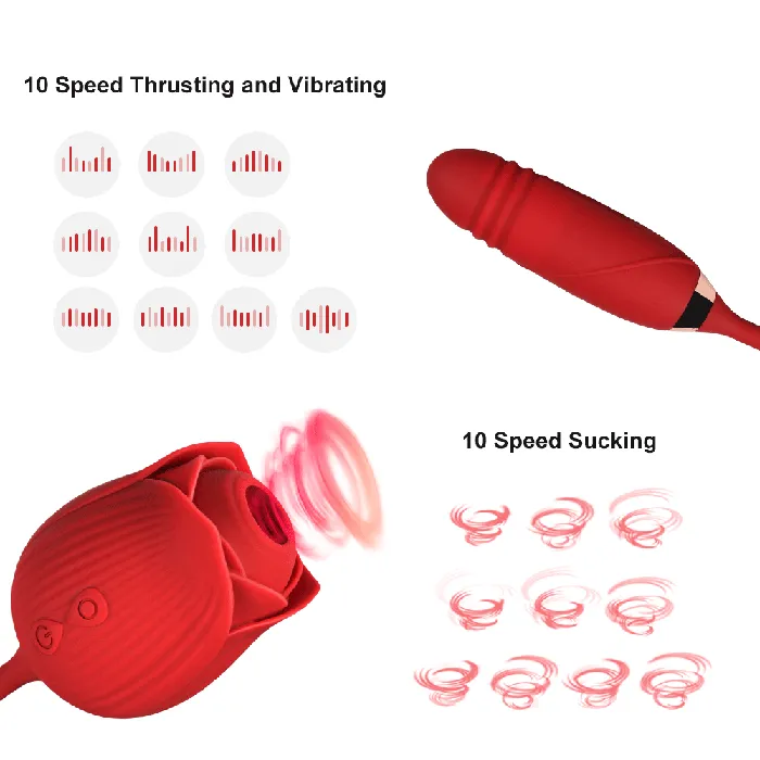 Thrusting Rose Dildo The Pleasure Shop Vibrators