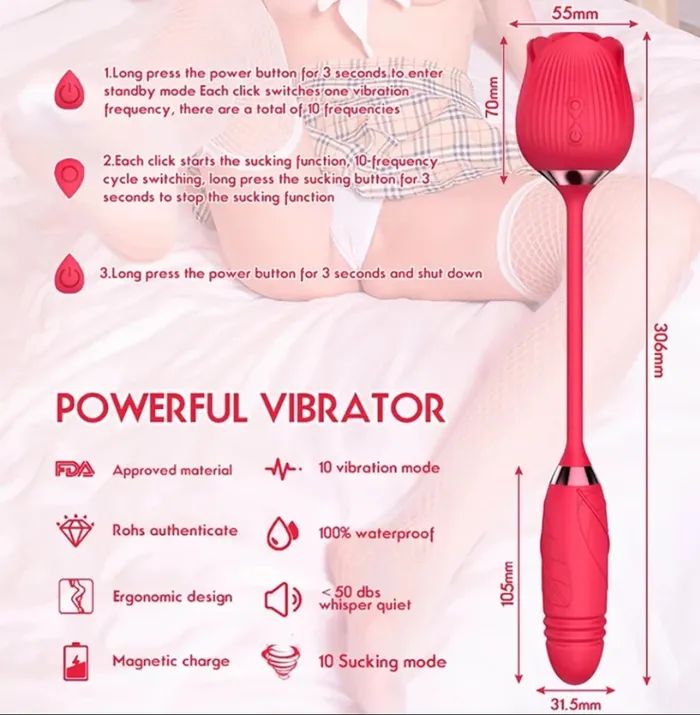 Thrusting Rose Dildo The Pleasure Shop Vibrators