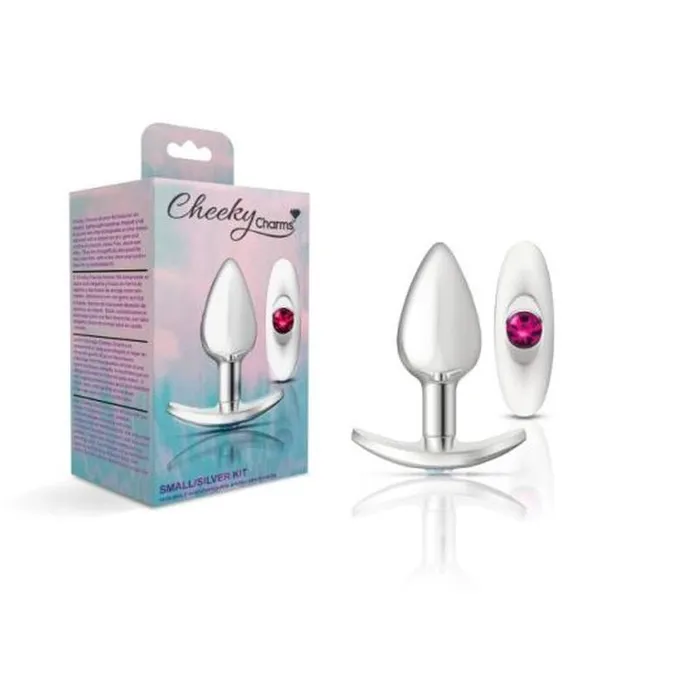 Viben Cheeky Charms Silver Anchor Butt Plug w Clear and Pink Jewel Kit Anal