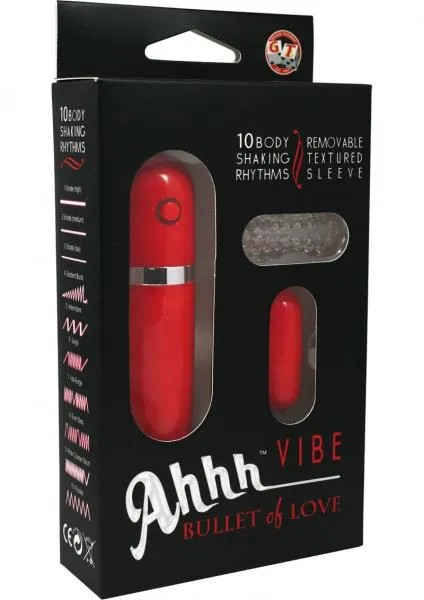 Vibrators Ahhh 10 Function Bullet Vibe Red Seductucom