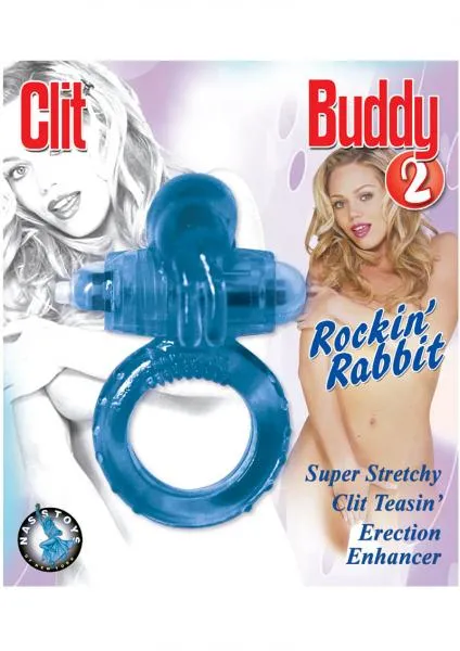 Vibrators Nasstoys Clit Buddy 2 Rockin Rabbit Cock Ring Blue