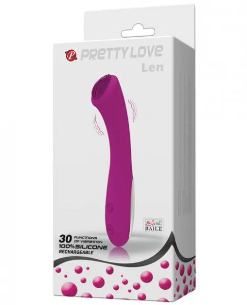 Vibrators Pretty Love Pretty Love Len Rechargeable Wand 30 Function Purple