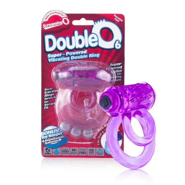 Vibrators Screaming O Double O 6 Speed Purple Vibrating Cock Ring Purple