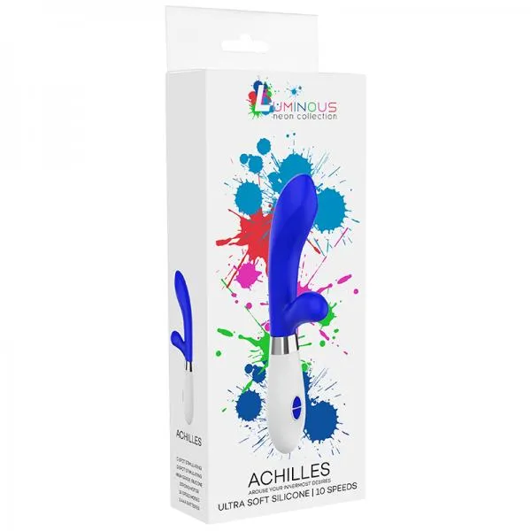 Vibrators Shots Achilles Ultra Soft Silicone 10 Speeds Royal Blue