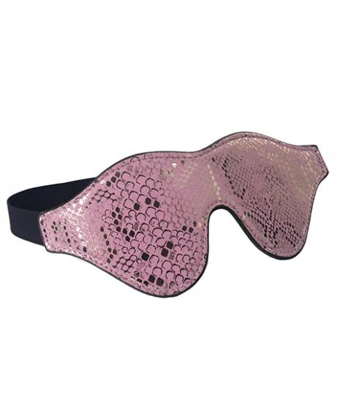 Vibrators Spartacus Spartacus Blindfold WLeather Pink Snakeskin Micro Fiber