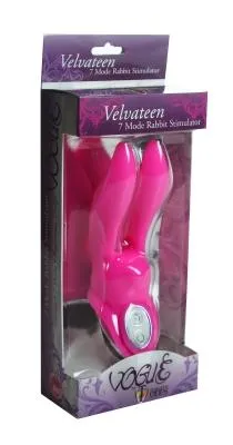 Vogue Female Sex Toys Velvateen 7 Mode Silicone Rabbit Stimulator