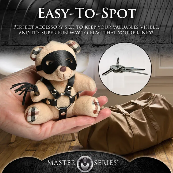 XR Brands Male Sex Toys The Master Series BDSM Teddy Bear Keychain Brown