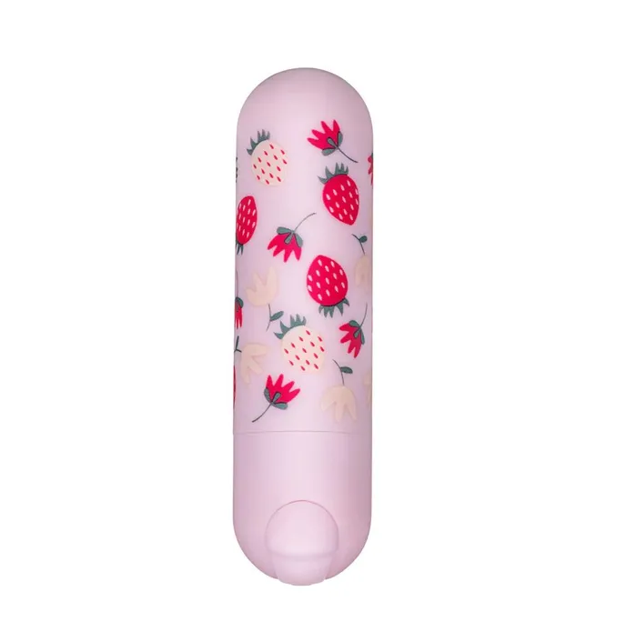 BARI SUPER CHARGED MINI BULLET W STRAWBERRY PATTERN All Novelties Female Sex Toys