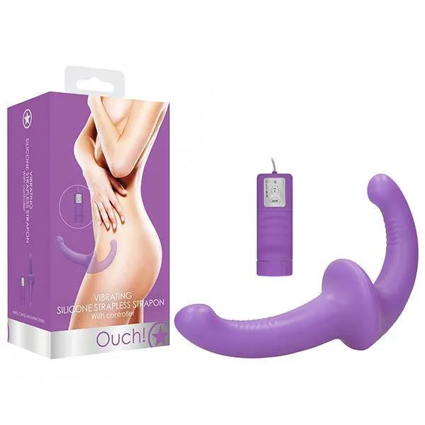 Female Sex Toys Shots Toys OUCH Vibrating Silicone Strapless StrapOn