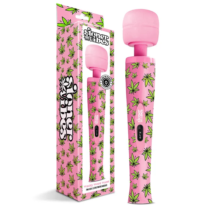 Stoner Vibes Wacky Weed Wand Massager Pink Kush Global Novelties LLC Vibrators