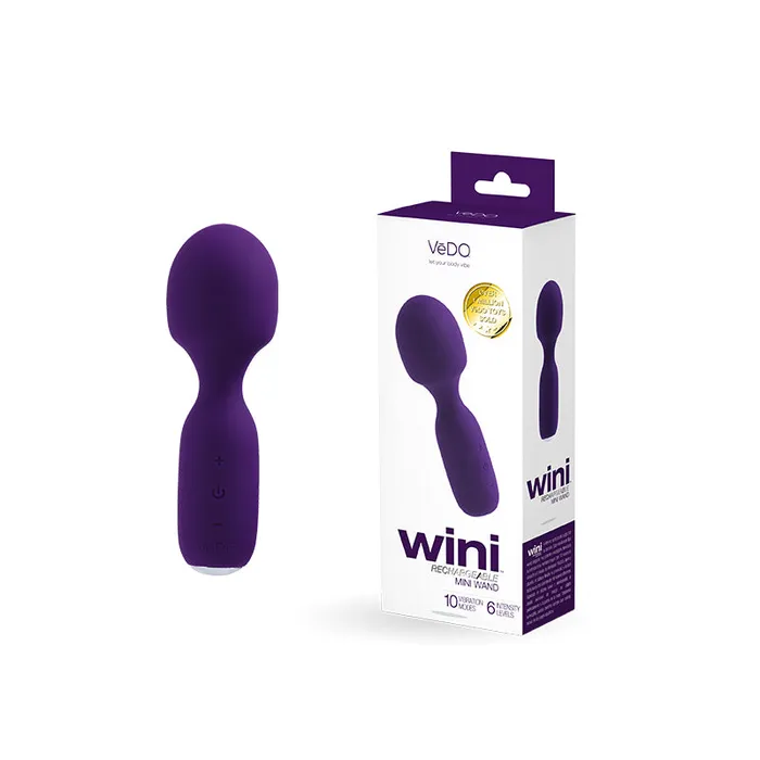 Vedo Wini Rechargeable Mini Wand Deep Purple VEDO Vibrators