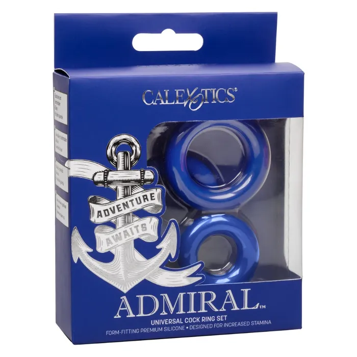 Admiral Universal Cock Ring Set Blue California Exotic Male Sex Toys