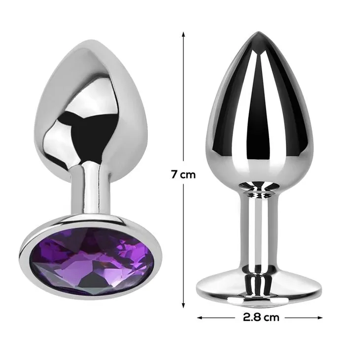 Anal AfterDark After Dark Small Metal Butt Plug with Purple Crystal