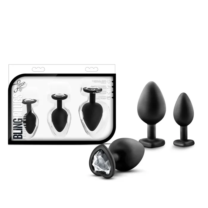 Anal Blush Luxury Crystal Heart Butt Plug Bling Plugs Training Kit