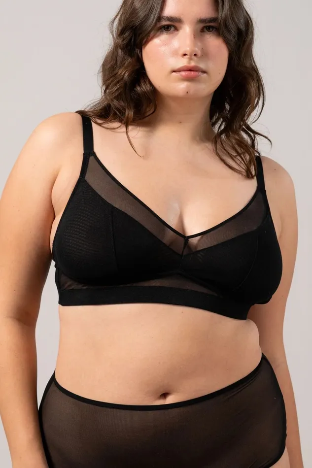 Anal Le Pop Lingerie Understatement Mesh Support Soft Bralette Black