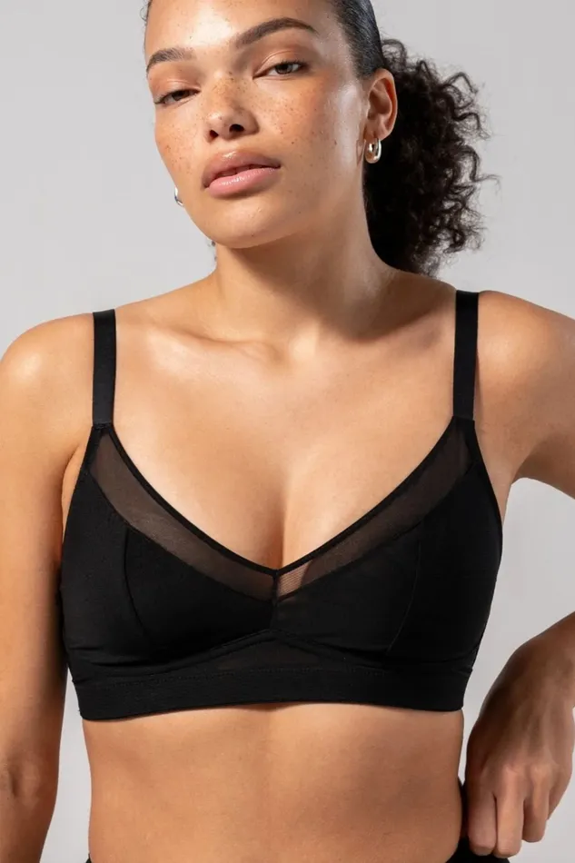 Anal Le Pop Lingerie Understatement Mesh Support Soft Bralette Black