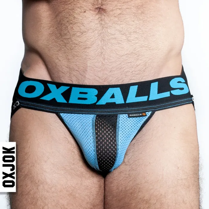 Anal Oxballs Oxballs Airmesh Upthrust Slider Strap Jock SKY BLUE XXLARGE