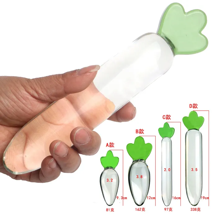 Clear Carrot Glass Dildo Dildos