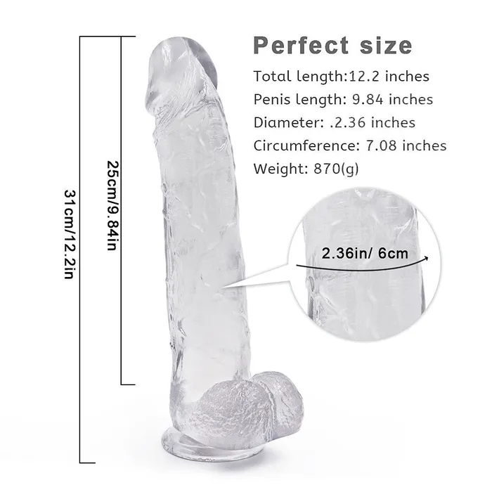 Dildos 12 Inch Jelly ice Dildo 