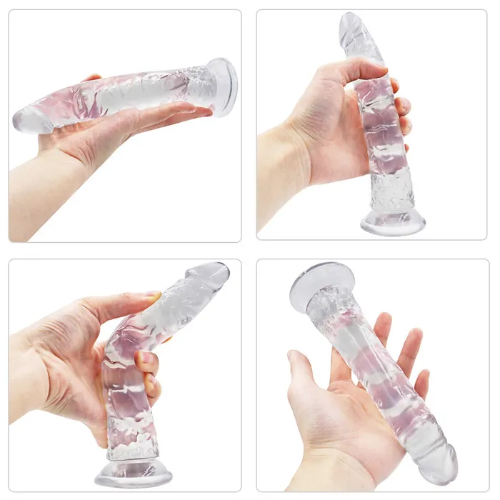 Dildos 8 Inch Clear Jelly Dildo