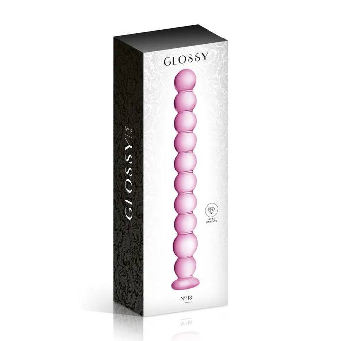 Dildos Glossy Toys Embossed glass stimulator Glossy 18 pink