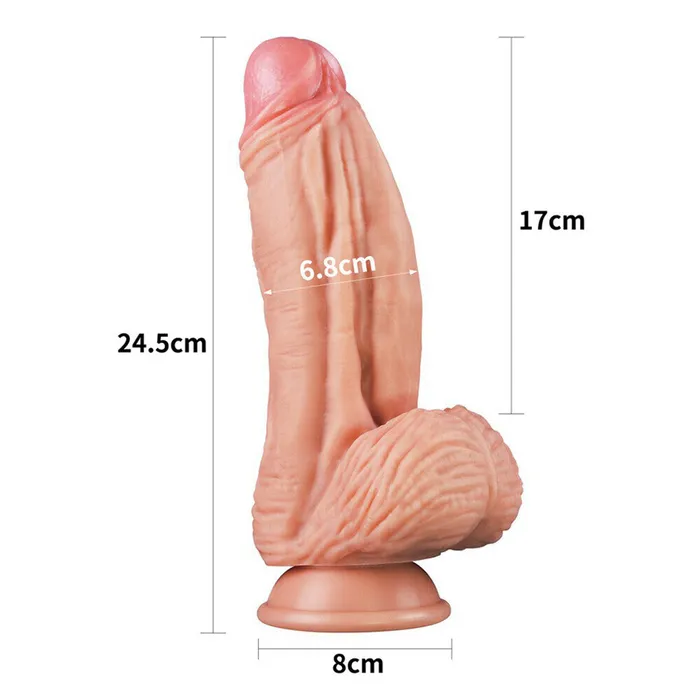 Dildos Lovetoy Lovetoy 10 Inch Dual Layered Silicone Cock