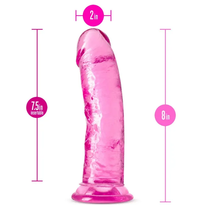 Dildos Roar n Ride Realistic Curved Jelly 8 Dildo Pink Blush