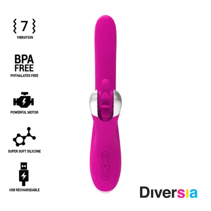 Diversia Female Sex Toys Diversia Rotation Rechargeable Rabbit Vibrator with Rotating Pearls