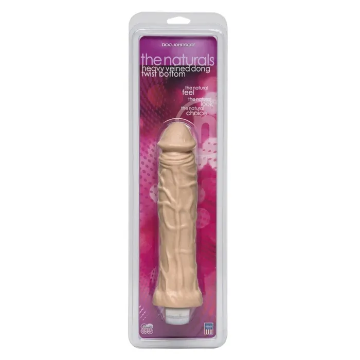 Female Sex Toys Doc Johnson The Naturals Heavy Veined 8 Thin Dong Vibrator