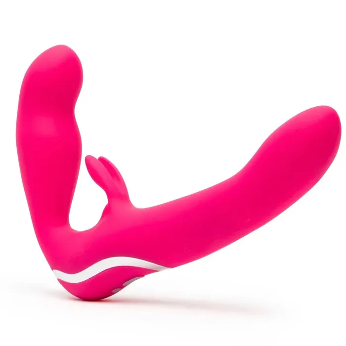 Female Sex Toys Happy Rabbit Rechargeable Silicone 2 in 1 Strapon with Rabbit Vibrator Happy Rabbit