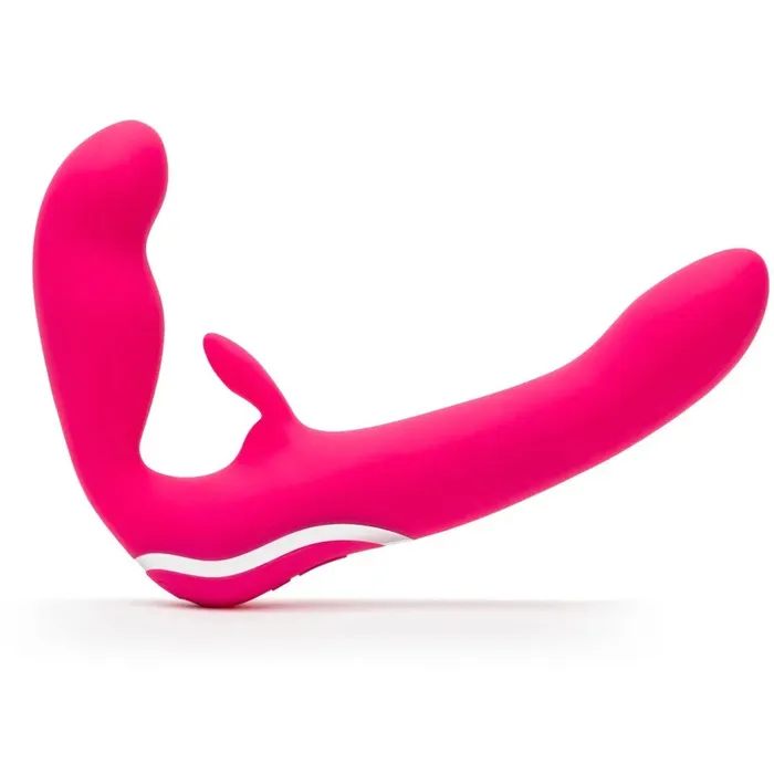 Female Sex Toys Happy Rabbit Rechargeable Silicone 2 in 1 Strapon with Rabbit Vibrator Happy Rabbit