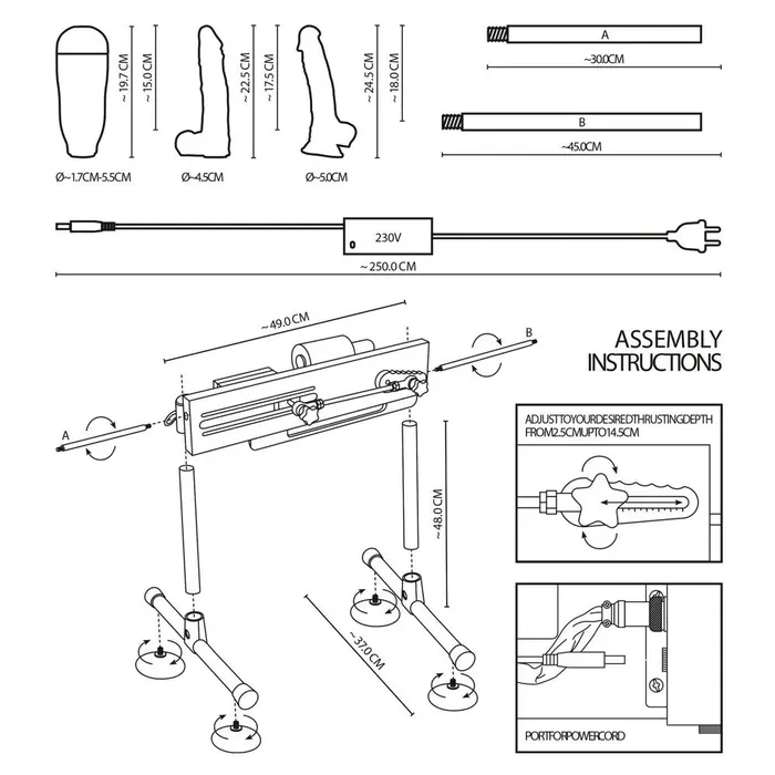 Female Sex Toys The Banger Double Sided Sex Machine with Remote You2Toys