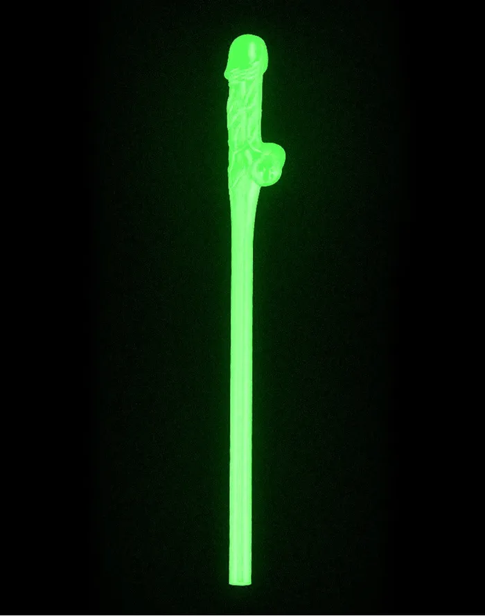 Glow in the Dark Willy Straws Pack of 9 Lovetoy Dildos