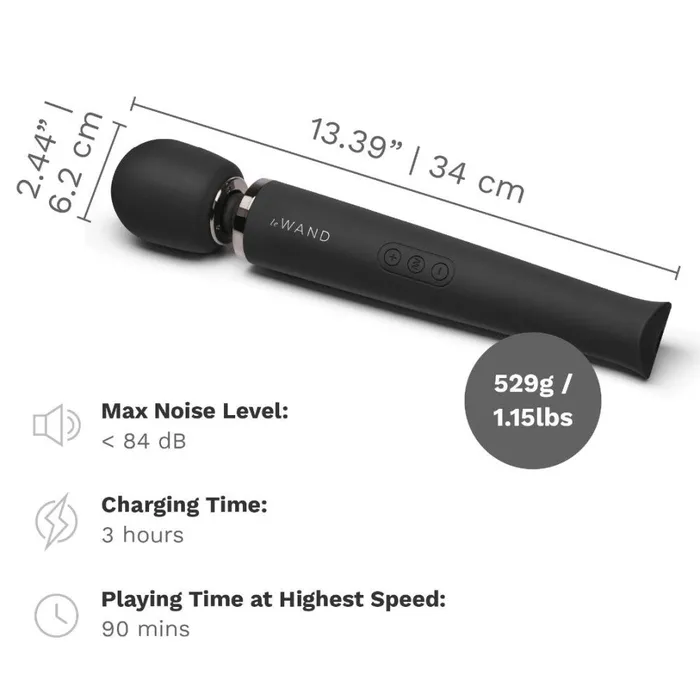 Le Wand Vibrators Le Wand Rechargeable Massager Black