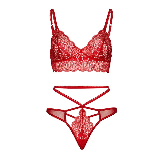 Leg Avenue Sweetheart Lace Bralette Set Red Leg Avenue Lingerie Anal