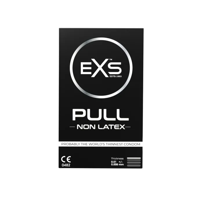 Male Sex Toys EXS EXS PULL Condoms 3Pack NonLatex Silicone Lubricated