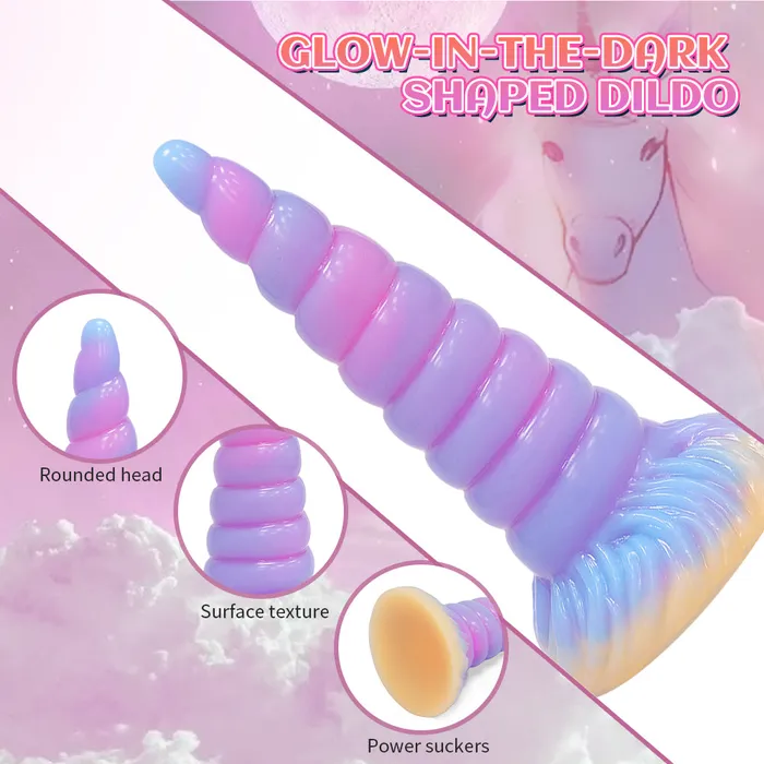  Male Sex Toys Unicorn Light Up Fantasy Anal Dildos