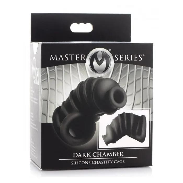 Master Series Male Sex Toys Master Series Dark Chamber Silicone Chastity Cage