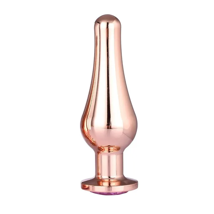 Metal Butt Plug with Pink Crystal Rose Gold L Dream Toys Anal